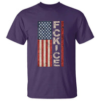 F Ice Retro Distressed American Flag T Shirt Patriotic Against Ice Justice Protest Resistance