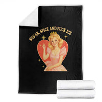 Sugar Spice and F Ice Retro Fairy Throw Blanket Feminist Against Ice Protest Political Resistance