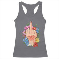 Floral Middle Finger F Ice Racerback Tank Top
