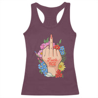 Floral Middle Finger F Ice Racerback Tank Top
