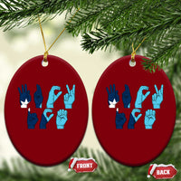 F Ice Out of Minneapolis Hand Signs Ceramic Ornament State Flag Justice Protest Resistance
