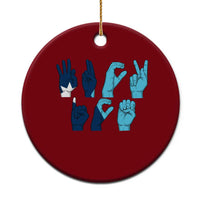 F Ice Out of Minneapolis Hand Signs Ceramic Ornament State Flag Justice Protest Resistance