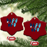 F Ice Out of Minneapolis Hand Signs Ceramic Ornament State Flag Justice Protest Resistance