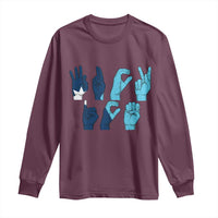 F Ice Out of Minneapolis Hand Signs Long Sleeve Shirt State Flag Justice Protest Resistance
