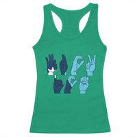 F Ice Out of Minneapolis Hand Signs Racerback Tank Top State Flag Justice Protest Resistance