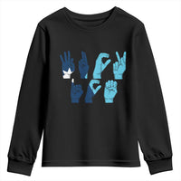F Ice Out of Minneapolis Hand Signs Youth Sweatshirt State Flag Justice Protest Resistance