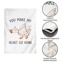 Funny Valentine Goose Garden Flag You Make My Heart Go Honk Cute Romantic Gift