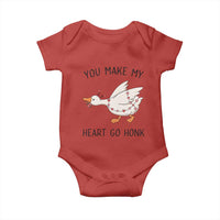 Funny Valentine Goose Baby Onesie You Make My Heart Go Honk Cute Romantic Gift