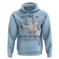 Funny Valentine Goose Hoodie You Make My Heart Go Honk Cute Romantic Gift