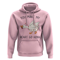 Funny Valentine Goose Hoodie You Make My Heart Go Honk Cute Romantic Gift