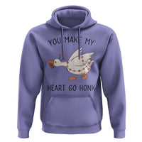 Funny Valentine Goose Hoodie You Make My Heart Go Honk Cute Romantic Gift