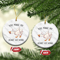 Funny Valentine Goose Ceramic Ornament You Make My Heart Go Honk Cute Romantic Gift