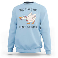 Funny Valentine Goose Sweatshirt You Make My Heart Go Honk Cute Romantic Gift