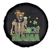 Irish Skeleton Mom Spare Tire Cover Lucky Mama Messy Bun Drinking Beer St Patrick's Day Mother's Day