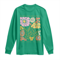 The Only Thing More Powerful Than Hate Is Love Long Sleeve Shirt Retro Floral Bunny Inspirational Quote