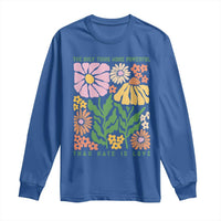 The Only Thing More Powerful Than Hate Is Love Long Sleeve Shirt Retro Floral Bunny Inspirational Quote