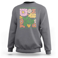 The Only Thing More Powerful Than Hate Is Love Sweatshirt Retro Floral Bunny Inspirational Quote