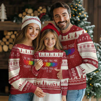 The Only Thing More Powerful Than Hate Is Love Ugly Christmas Sweater Rainbow Hearts Pride Unity Bunny Inspirational Quote