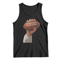 Together We Are America Bunny Holding Football Tank Top Unity Game Day Inspirational Quote