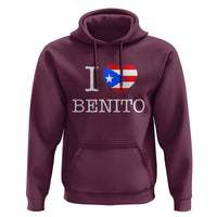 I Love Benito Puerto Rico Flag Heart Hoodie Boricua Music Fan Game Day Everyday