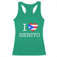 I Love Benito Puerto Rico Flag Heart Racerback Tank Top Boricua Music Fan Game Day Everyday