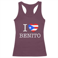 I Love Benito Puerto Rico Flag Heart Racerback Tank Top Boricua Music Fan Game Day Everyday