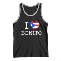 I Love Benito Puerto Rico Flag Heart Tank Top Boricua Music Fan Game Day Everyday