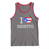 I Love Benito Puerto Rico Flag Heart Tank Top Boricua Music Fan Game Day Everyday