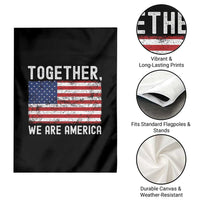 Together We Are America Vintage Football Garden Flag Classic Patriotic Sports Bunny Inspirational Quote
