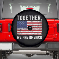Together We Are America Vintage Football Spare Tire Cover Classic Patriotic Sports Bunny Inspirational Quote