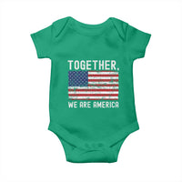 Together We Are America Vintage Football Baby Onesie Classic Patriotic Sports Bunny Inspirational Quote