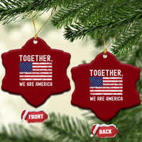 Together We Are America Vintage Football Ceramic Ornament Classic Patriotic Sports Bunny Inspirational Quote