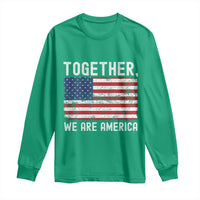 Together We Are America Vintage Football Long Sleeve Shirt Classic Patriotic Sports Bunny Inspirational Quote