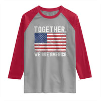 Together We Are America Vintage Football Raglan Shirt Classic Patriotic Sports Bunny Inspirational Quote