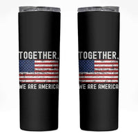 Together We Are America Vintage Football Skinny Tumbler Classic Patriotic Sports Bunny Inspirational Quote