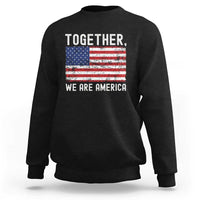 Together We Are America Vintage Football Sweatshirt Classic Patriotic Sports Bunny Inspirational Quote