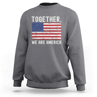 Together We Are America Vintage Football Sweatshirt Classic Patriotic Sports Bunny Inspirational Quote