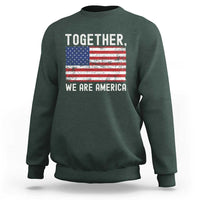 Together We Are America Vintage Football Sweatshirt Classic Patriotic Sports Bunny Inspirational Quote