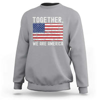 Together We Are America Vintage Football Sweatshirt Classic Patriotic Sports Bunny Inspirational Quote