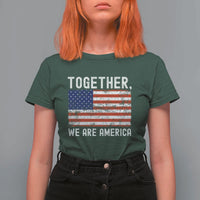 Together We Are America Vintage Football T Shirt For Women Classic Patriotic Sports Bunny Inspirational Quote