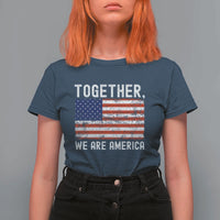 Together We Are America Vintage Football T Shirt For Women Classic Patriotic Sports Bunny Inspirational Quote