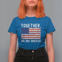 Together We Are America Vintage Football T Shirt For Women Classic Patriotic Sports Bunny Inspirational Quote