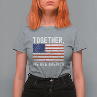Together We Are America Vintage Football T Shirt For Women Classic Patriotic Sports Bunny Inspirational Quote