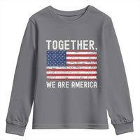 Together We Are America Vintage Football Youth Sweatshirt Classic Patriotic Sports Bunny Inspirational Quote