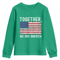 Together We Are America Vintage Football Youth Sweatshirt Classic Patriotic Sports Bunny Inspirational Quote