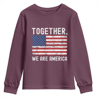 Together We Are America Vintage Football Youth Sweatshirt Classic Patriotic Sports Bunny Inspirational Quote