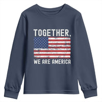 Together We Are America Vintage Football Youth Sweatshirt Classic Patriotic Sports Bunny Inspirational Quote