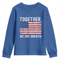 Together We Are America Vintage Football Youth Sweatshirt Classic Patriotic Sports Bunny Inspirational Quote