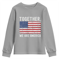 Together We Are America Vintage Football Youth Sweatshirt Classic Patriotic Sports Bunny Inspirational Quote