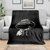 Together We Are America Vintage Football Throw Blanket Patriotic Sports Pride Bunny Inspirational Quote
